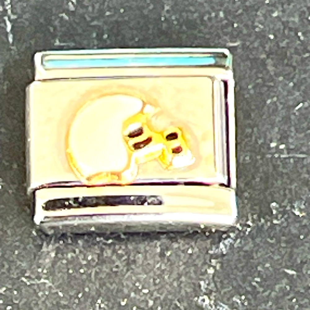 NWOT Zoppini Football Helmet white enameled charm
